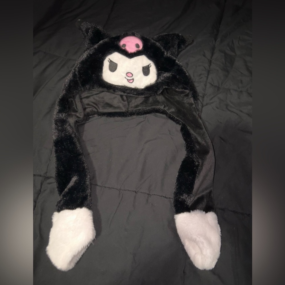 Black and white Sanrio Kuromi beanie